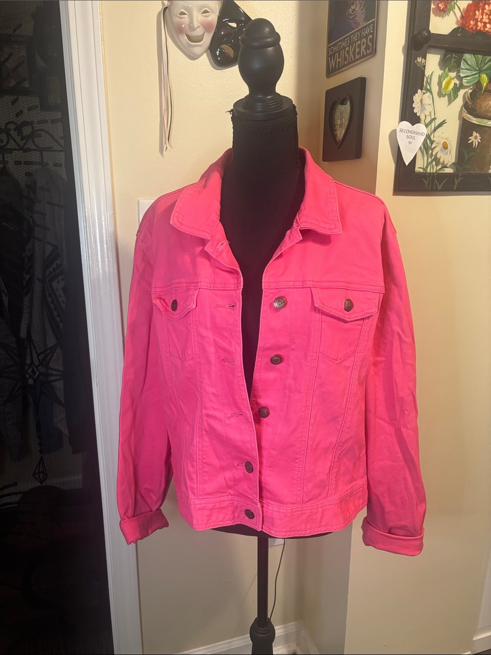 Andrea Jovine Hot Pink Women's Denim Jacket